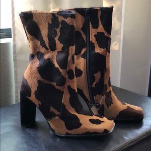 Mango Cowhide Leather Boots - New with tag